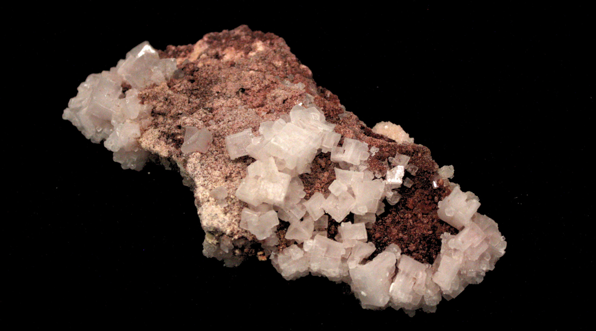 Specimen of the evaporite mineral pink halite